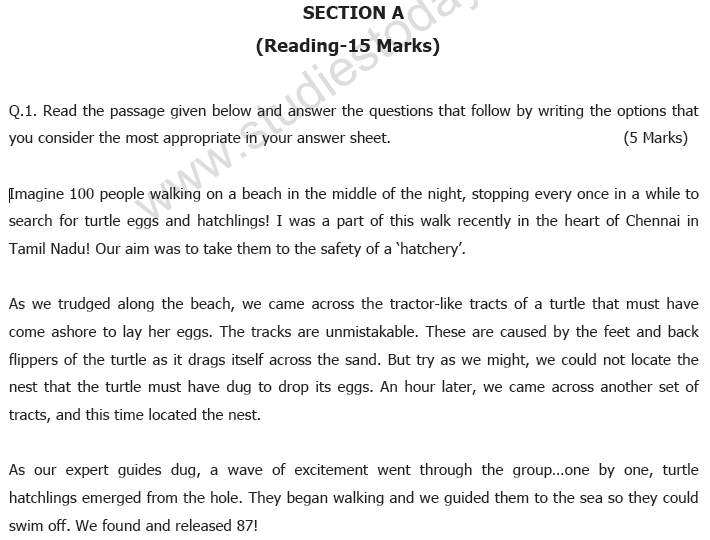 class 9 english term 1 sample paper mcq